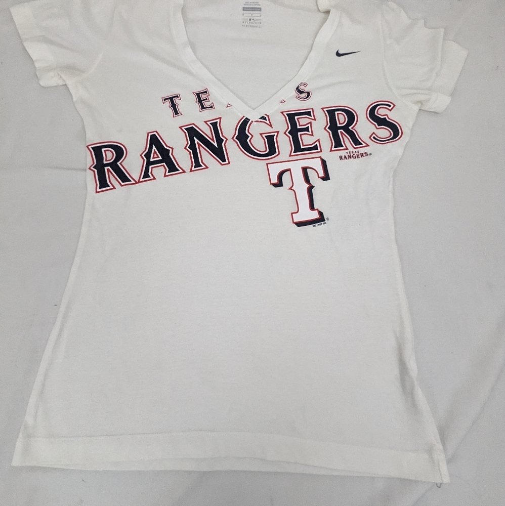 Texas Rangers 2013 Vintage VNeck Tee Cap Sleeve Medium. GO RANGERS!!!!!!